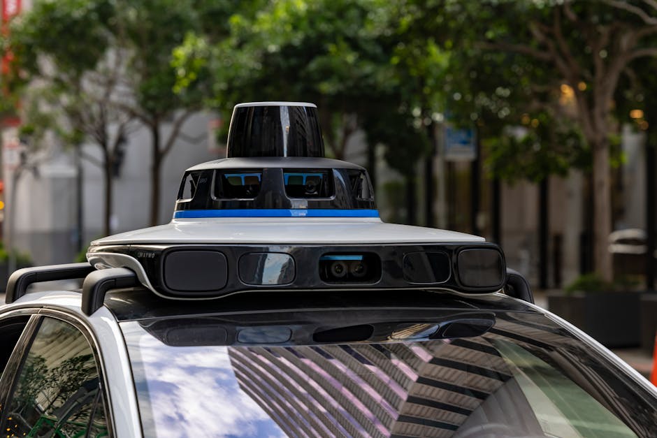 robotaxi fleet city street autonomous AI lidar sensors