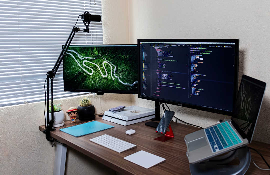 clean code developer workspace organized desk dual monitor 2026